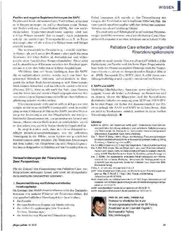 Vorschauseite 5: Palliative Care und Ökonomie