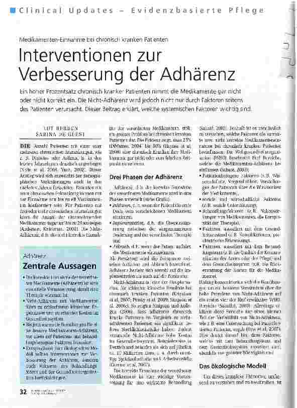 Vorschauseite 1: Interventionen zur Verbesserung der Adhärenz