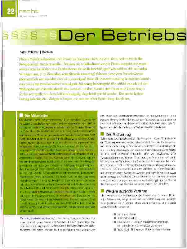 Vorschauseite 1: Der Betriebsübergang