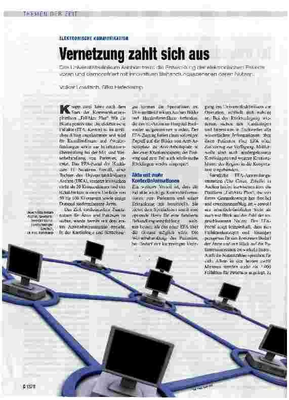 Vorschauseite 1: Vernetzung zahlt sich aus