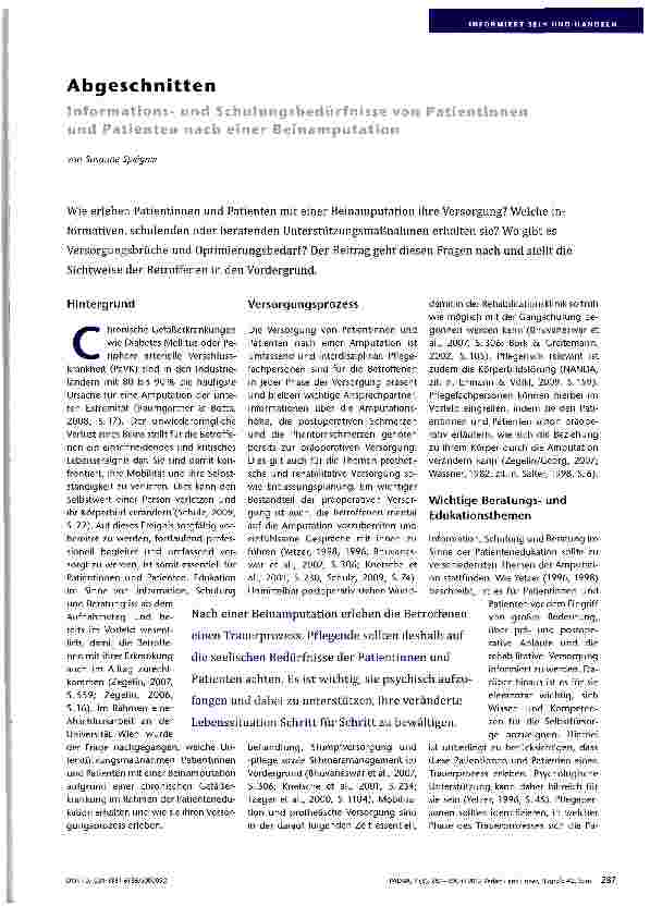 Vorschauseite 1: Abgeschnitten und Patienten nach einer Beinamputation