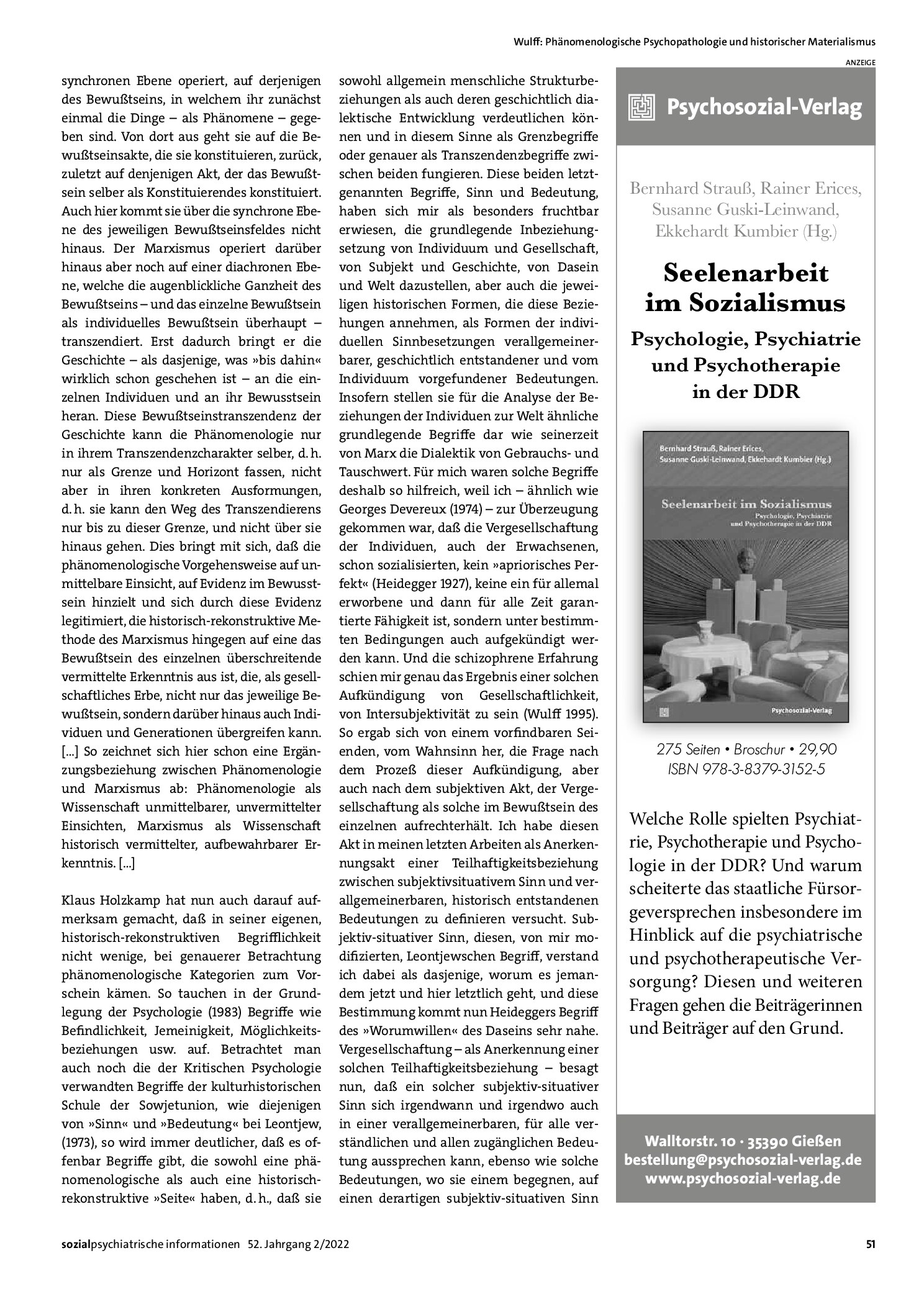 Vorschauseite 3: Phänomenologische Psychopathologie und historischer Materialismus
