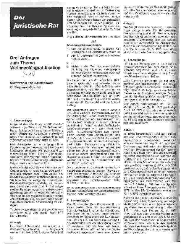 Vorschauseite 1: Der juristische Rat Drei Anfragen zum Thema Weihnachtsgratifikation