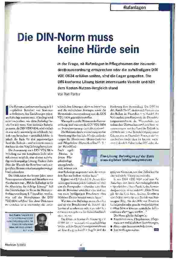 Vorschauseite 1: Die DIN-Norm muss keine Hürde sein