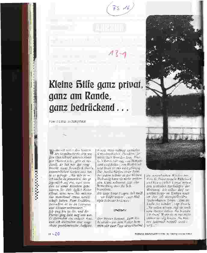 Vorschauseite 1: Kleine Hilfe ganz privat, ganz am Rande, ganz bedrückend...