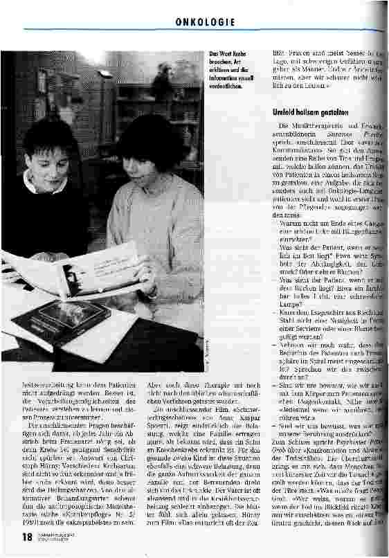 Vorschauseite 4: Krankheitsverarbeitung: ein individueller Prozess Betreuung und Information von Krebskranken