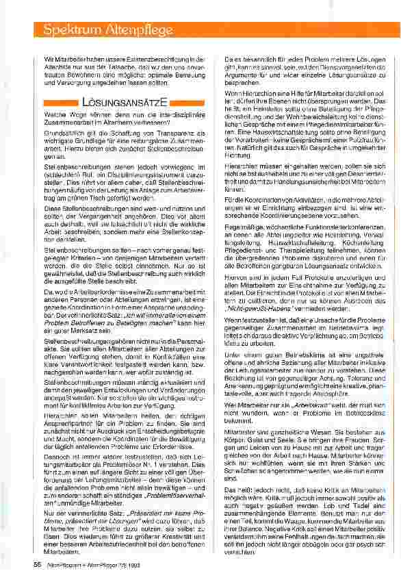 Vorschauseite 4: Ihr habt doch den Sahnejob Fachaufsatz Interdisziplinäre Zusammenarbeit und deren Probleme im Altenheim