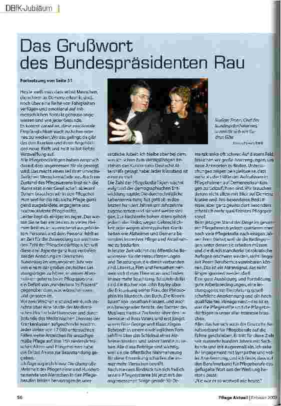 Vorschauseite 3: 100 Jahre DBfK und alle feierten mit Der Festakt in Berlin war der Auftakt für die zweitägige DBfK-Jubiläumsfeier in Berlin