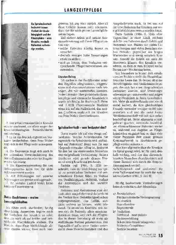 Vorschauseite 2: Warum Frau Weber als schwierig galt Der chronisch kranke Mensch in der Pflege eine HöFa-Arbeit