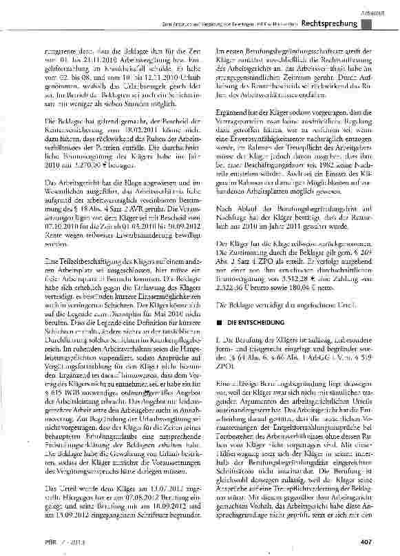 Vorschauseite 2: Zum Anspruch auf Vergütung von Feiertagen und Krankheitszeiten