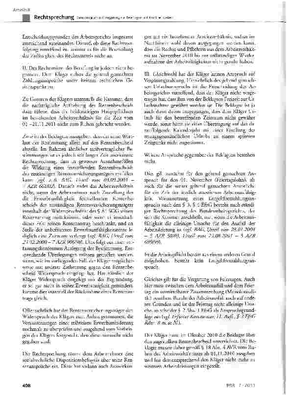 Vorschauseite 3: Zum Anspruch auf Vergütung von Feiertagen und Krankheitszeiten