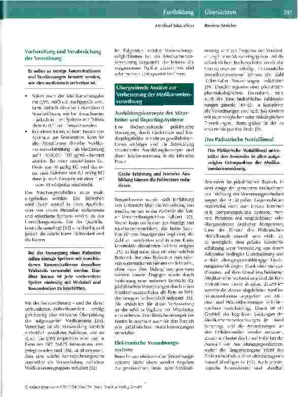 Vorschauseite 6: Medikamentenfehler bei Kindernotfällen