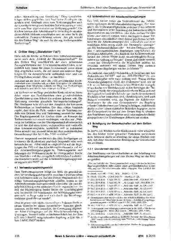 Vorschauseite 3: Kirchliche Dienstgemeinschaft und Gewerkschaft