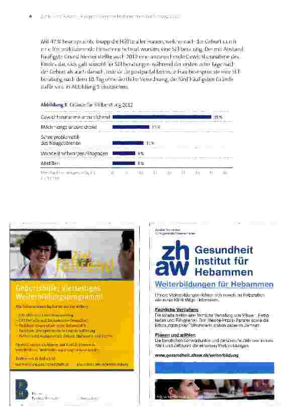 Vorschauseite 4: Zahlen und Fakten Frei praktizierende Hebammen in der Schweiz 2012