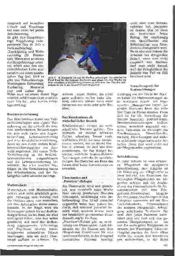 Vorschauseite 3: Das Washington-Adventist-Hospital in Maryland Teil 1: Allg. Arbeitsbedingungen in einem amerikanischen Krankenhaus