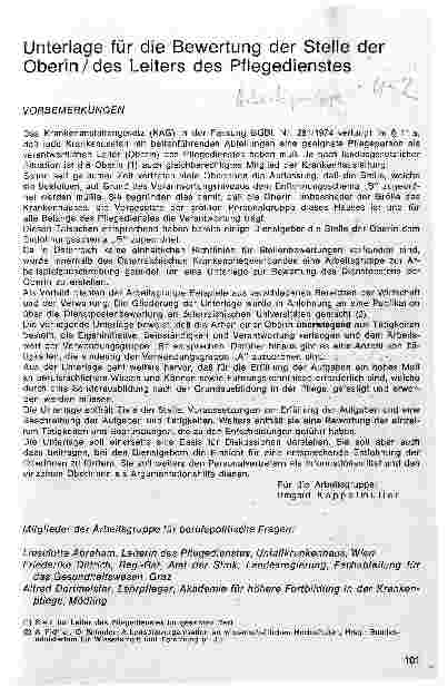 Vorschauseite 1: Unterlage für die Bewertung der Stelle der Oberin/des Leiters des Pflegedienstes