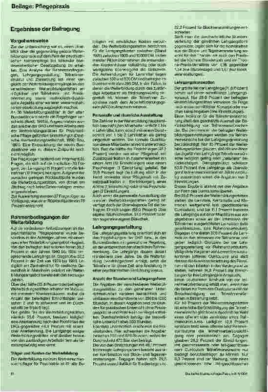 Vorschauseite 3: Die Weiterbildung in Psychiatrischer Krankenpflege Analyse und Bewertung des bestehenden Weiterbildungsangebots