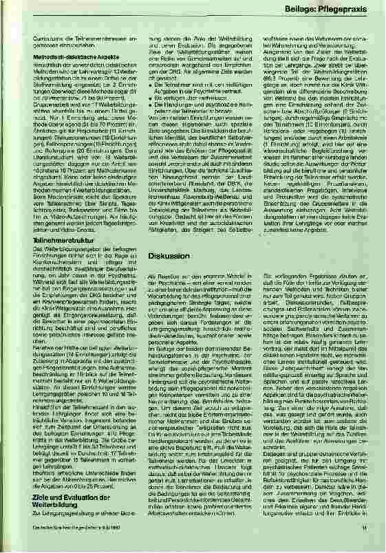 Vorschauseite 4: Die Weiterbildung in Psychiatrischer Krankenpflege Analyse und Bewertung des bestehenden Weiterbildungsangebots