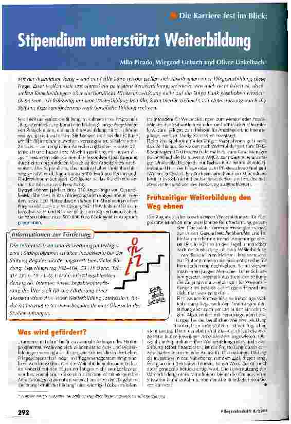 Vorschauseite 1: Stipendium unterstützt Weiterbildung