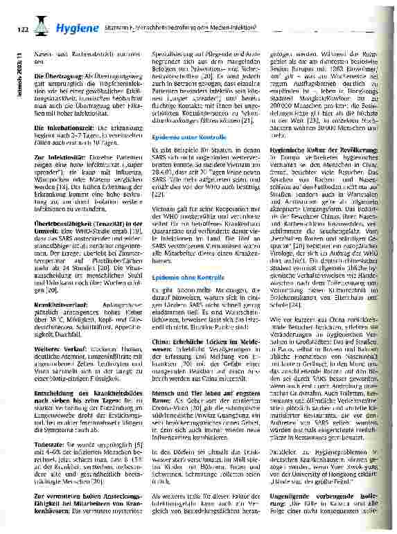 Vorschauseite 5: Menschheitsbedrohung oder Medien-Infektion? SARS - einiges zur neu entdeckten Lungenentzündung