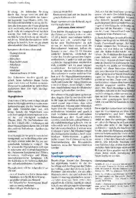Vorschauseite 4: Insulinpumpentherapie als Behandlungsmöglichkeit des Diabetes mellitus bei Kindern und Jugendlichen