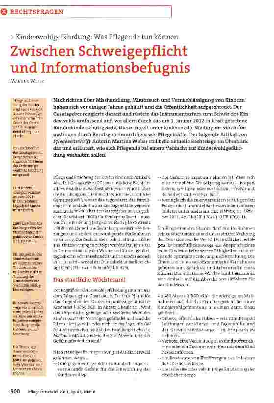 Vorschauseite 1: Zwischen Schweigepflicht und Informationsbefugnis