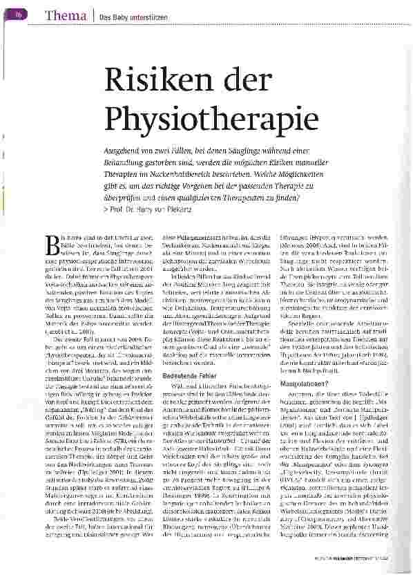 Vorschauseite 1: Risiken der Physiotherapie