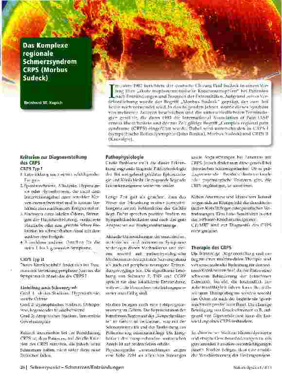 Vorschauseite 1: Der komplexe regionale Schmerzsyndrom CRPS (Morbus Sudeck)
