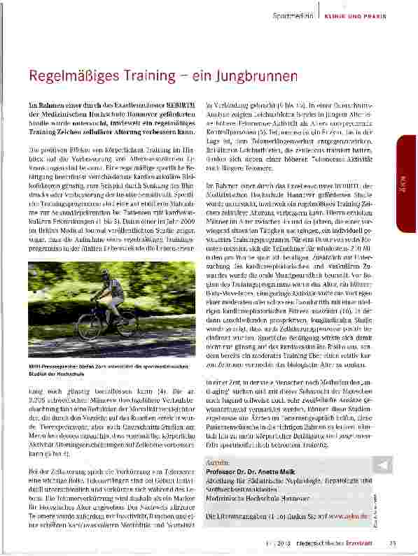 Vorschauseite 1: Regelmäßiges Training - ein Jungbrunnen