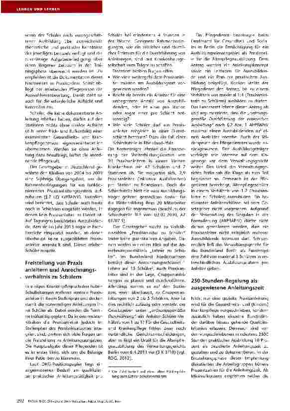 Vorschauseite 2: Praxisanleitung Zur Situation der praktischen Pflegeausbildung — Teil 1
