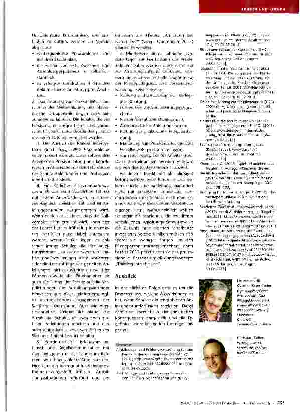 Vorschauseite 5: Praxisanleitung Zur Situation der praktischen Pflegeausbildung — Teil 1