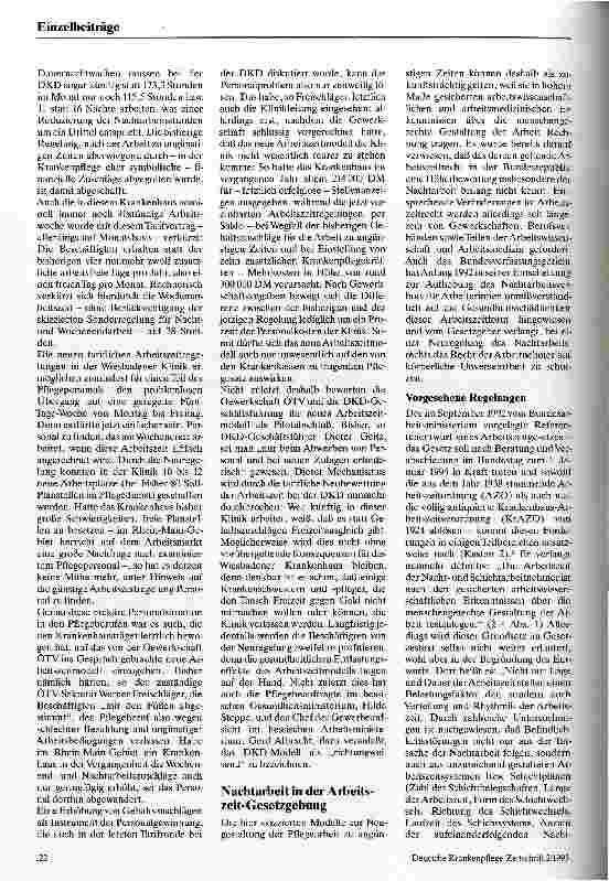 Vorschauseite 3: Arbeitszeitverkürzung als Belastungsausgleich in der Krankenpflege - zwei richtungsweisende Ansätze aus Österreich und der BRD