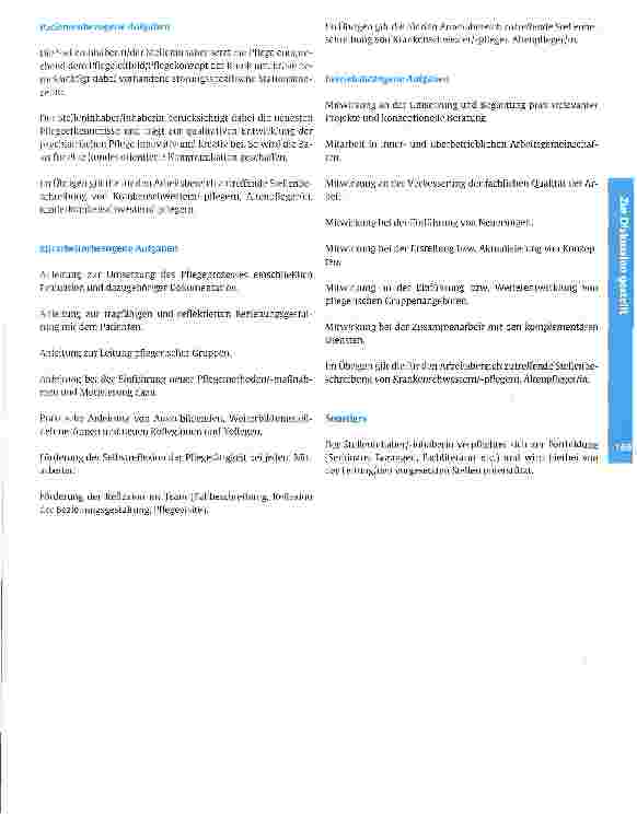 Vorschauseite 2: Entwurf Stellenbeschreibung Fach(-kinder)krankenschwester, -pfleger, Altenpfleger/in für Psychiatrie nach der Weiterbildungsverordnung in Nordrhein-Westfalen