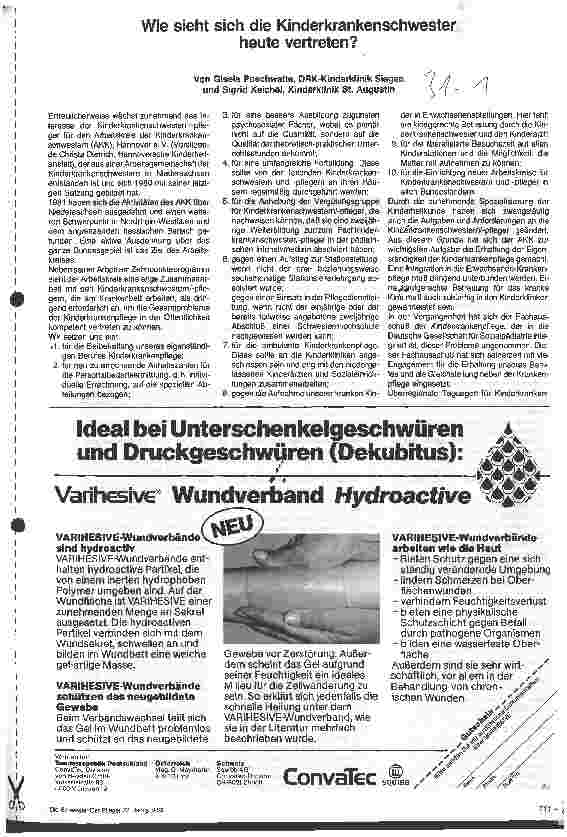 Vorschauseite 1: Wie sieht sich die Kinderkrankenschwester heute vertreten?