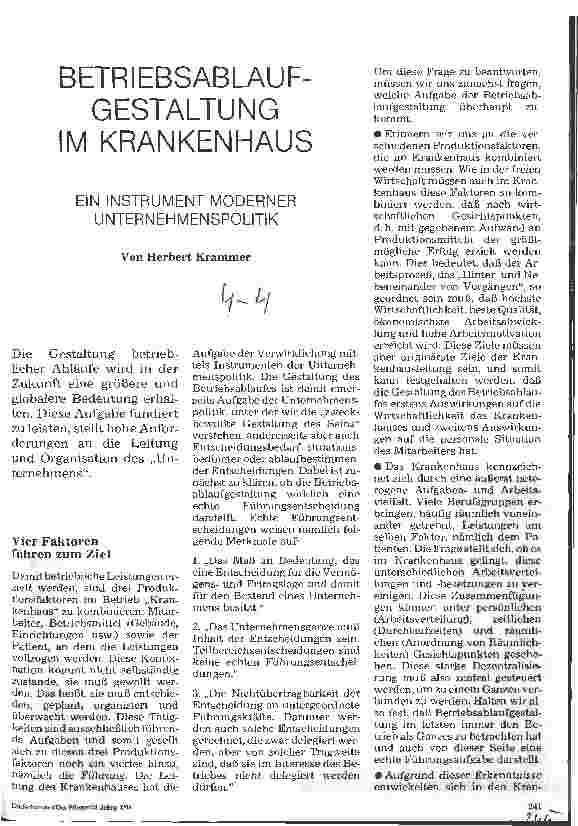 Vorschauseite 1: Betriebsablaufgestaltung im Krankenhaus Ein Instrument moderner Unternehmenspolitik
