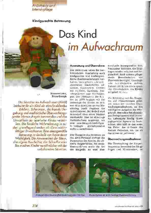 Vorschauseite 1: Das Kind im Aufwachraum