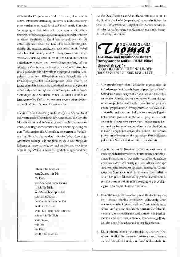 Vorschauseite 3: Die Ausbildung zur Altenpflege braucht berufsspezifisch ausgebildete Lehrerinnen und Lehrer Vortrag 30.01.93