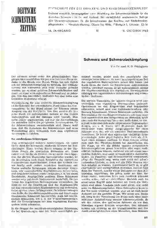 Vorschauseite 1: Schmerz und Schmerzbekämpfung