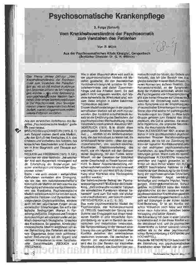 Vorschauseite 1: Psychosomatische Krankenpflege