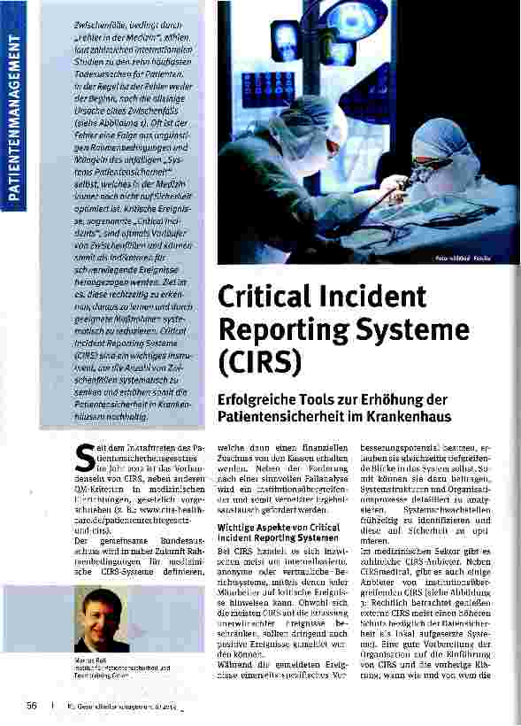 Vorschauseite 1: Critical Incident Reporting Systeme (CIRS)