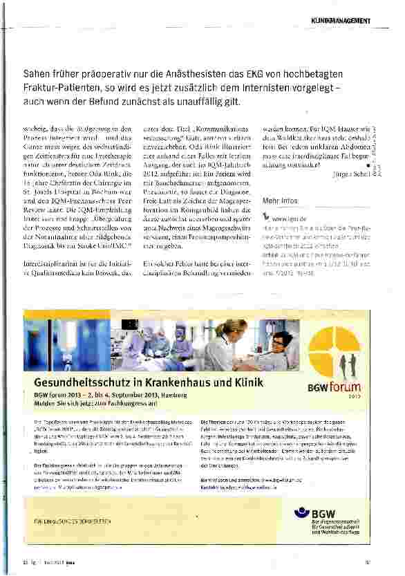 Vorschauseite 4: Chirurgen! Internisten! Hört aufeinander!