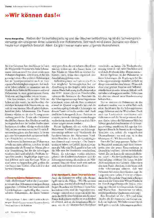 Vorschauseite 1: »Wir können das!«
