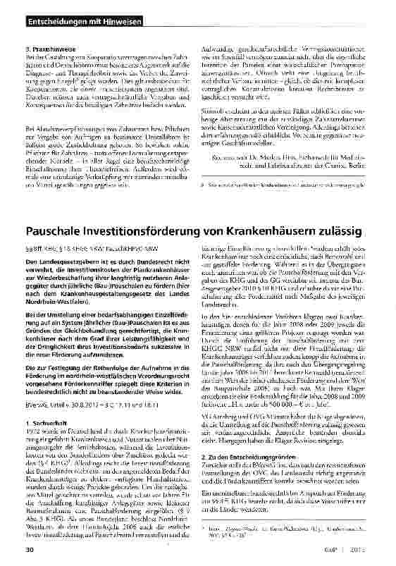 Vorschauseite 3: Nichtigkeit eines Kooperationsvertrags zwischen zahnärztlicher Praxisgemeinschaft und Dentallabor aufgrund berufsund wettbewerbsrechtlichen Verstoßes BGB §§134, 139, 242; MBO-ZÄ a…