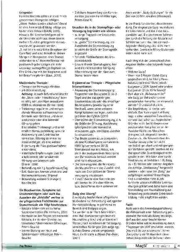 Vorschauseite 3: Urinkristalle Ein Versorgungsproblem bei Urostomien.