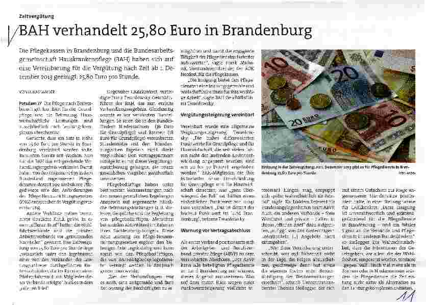 Vorschauseite 1: BAH verhandelt 25,80 Euro in Brandenburg