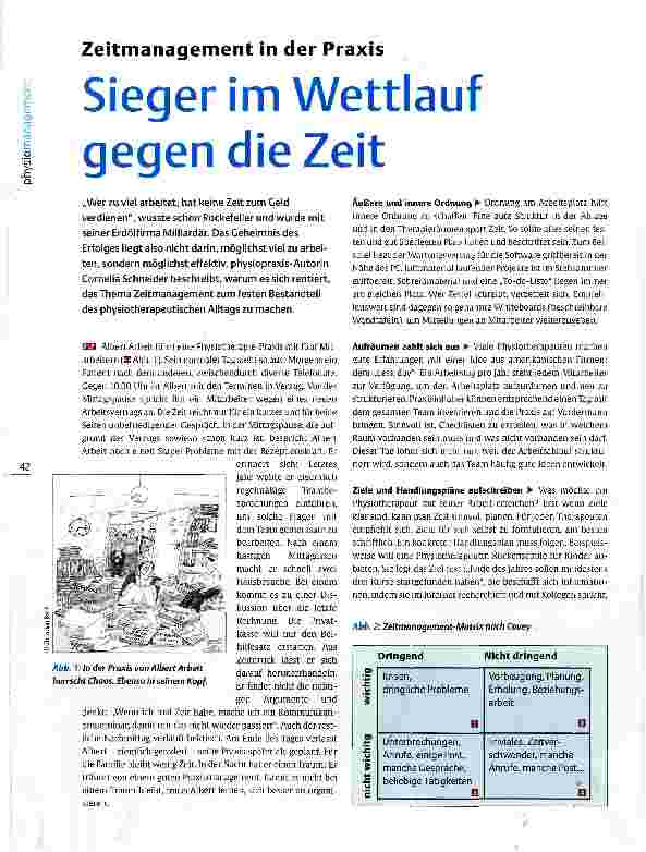 Vorschauseite 1: Zeitmanagement in der Praxis Sieger im Wettlauf gegen die Zeit