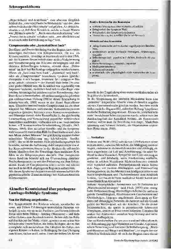 Vorschauseite 3: Psychogene Lumbago-Ischalgie-Syndrome