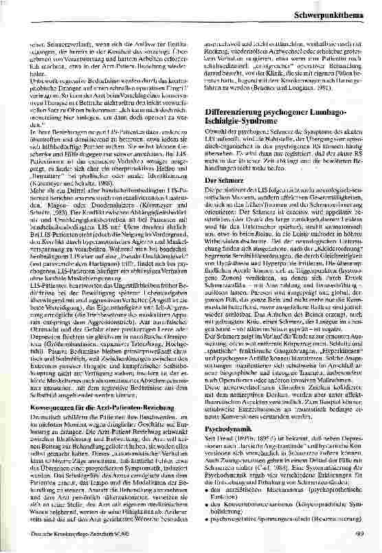 Vorschauseite 4: Psychogene Lumbago-Ischalgie-Syndrome