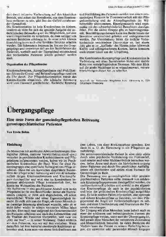 Vorschauseite 3: Kurzzeitpflege und Krankenstationen