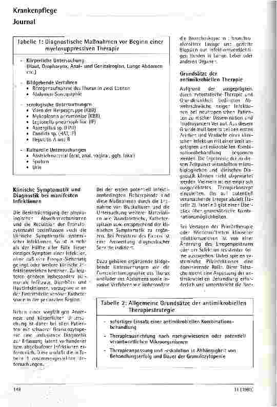 Vorschauseite 2: Diagnostik und Therapie von Infektionen bei neutropenischen Patienten Aus der Abt.Hämologie/Onkologie,Georg-August-Universität,Göttingen
